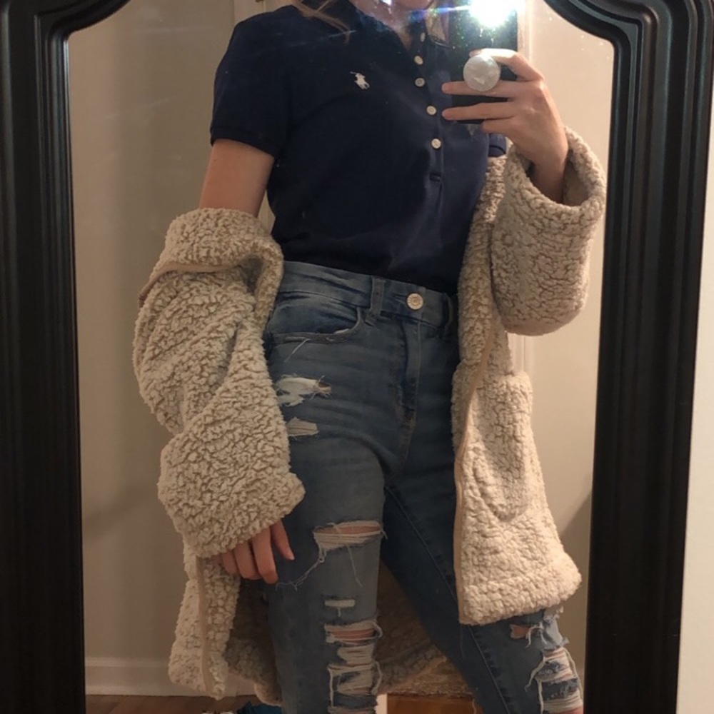 RALPH LAUREN fitted navy polo